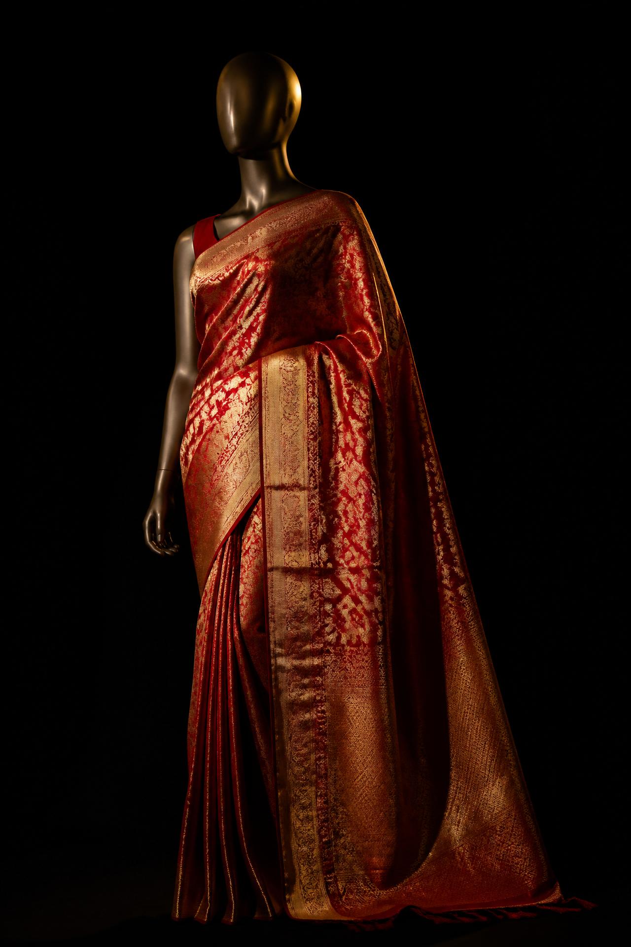 Saree draped on a museum mannequin